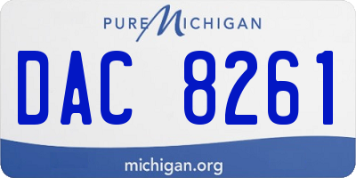 MI license plate DAC8261