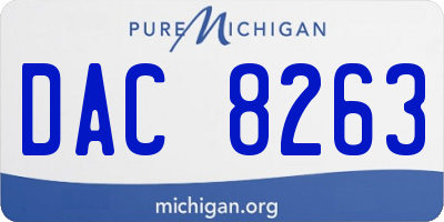 MI license plate DAC8263