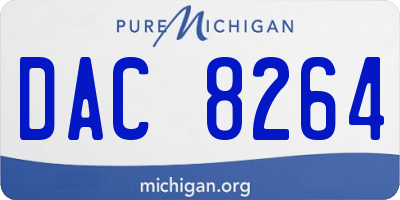 MI license plate DAC8264