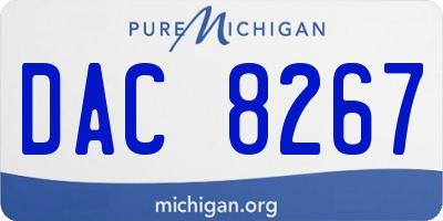 MI license plate DAC8267
