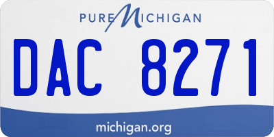 MI license plate DAC8271