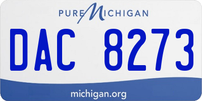 MI license plate DAC8273