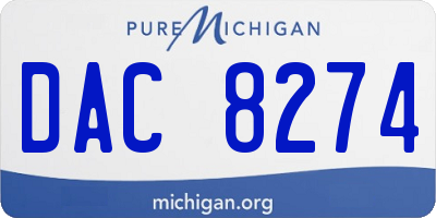 MI license plate DAC8274