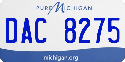 MI license plate DAC8275