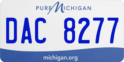 MI license plate DAC8277