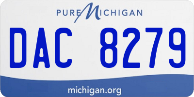 MI license plate DAC8279