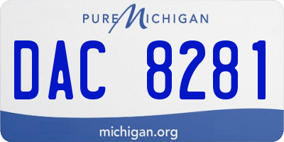 MI license plate DAC8281