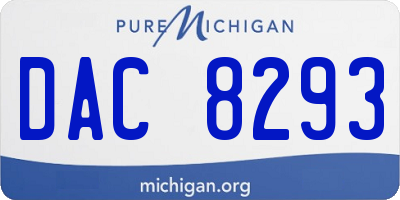 MI license plate DAC8293