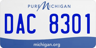 MI license plate DAC8301