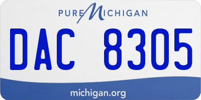 MI license plate DAC8305