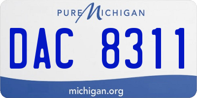 MI license plate DAC8311