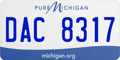 MI license plate DAC8317
