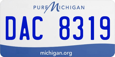 MI license plate DAC8319