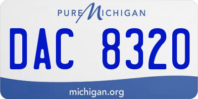 MI license plate DAC8320