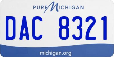 MI license plate DAC8321