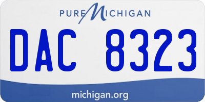 MI license plate DAC8323