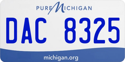 MI license plate DAC8325