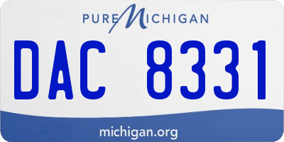 MI license plate DAC8331
