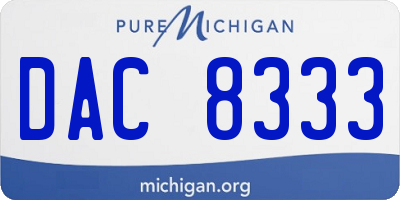 MI license plate DAC8333