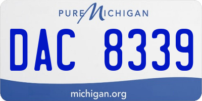 MI license plate DAC8339