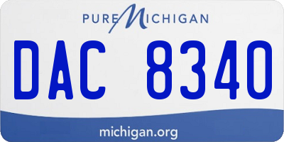 MI license plate DAC8340