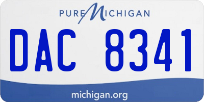 MI license plate DAC8341