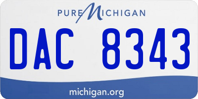 MI license plate DAC8343