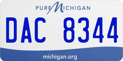 MI license plate DAC8344
