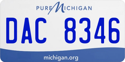 MI license plate DAC8346