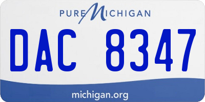 MI license plate DAC8347