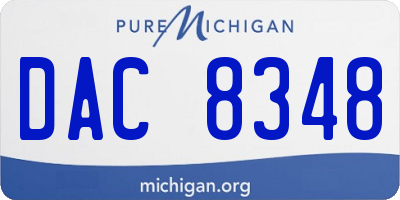 MI license plate DAC8348