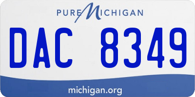 MI license plate DAC8349
