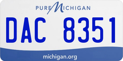 MI license plate DAC8351