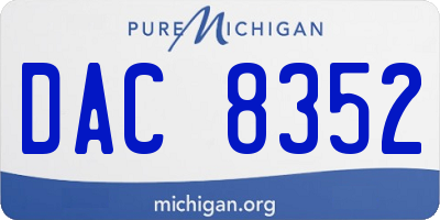 MI license plate DAC8352