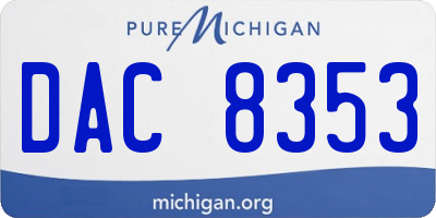 MI license plate DAC8353