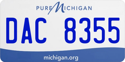 MI license plate DAC8355