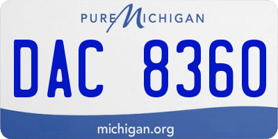MI license plate DAC8360