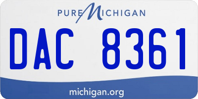 MI license plate DAC8361