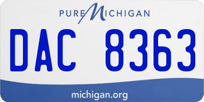 MI license plate DAC8363
