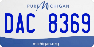 MI license plate DAC8369