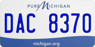 MI license plate DAC8370