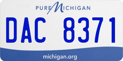 MI license plate DAC8371