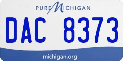 MI license plate DAC8373