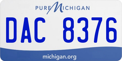 MI license plate DAC8376