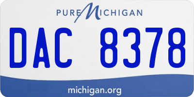 MI license plate DAC8378
