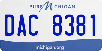 MI license plate DAC8381