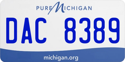 MI license plate DAC8389