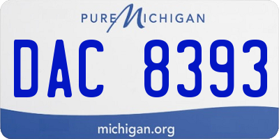 MI license plate DAC8393