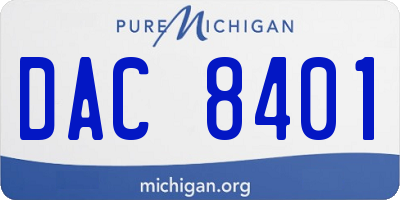 MI license plate DAC8401