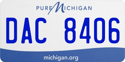 MI license plate DAC8406